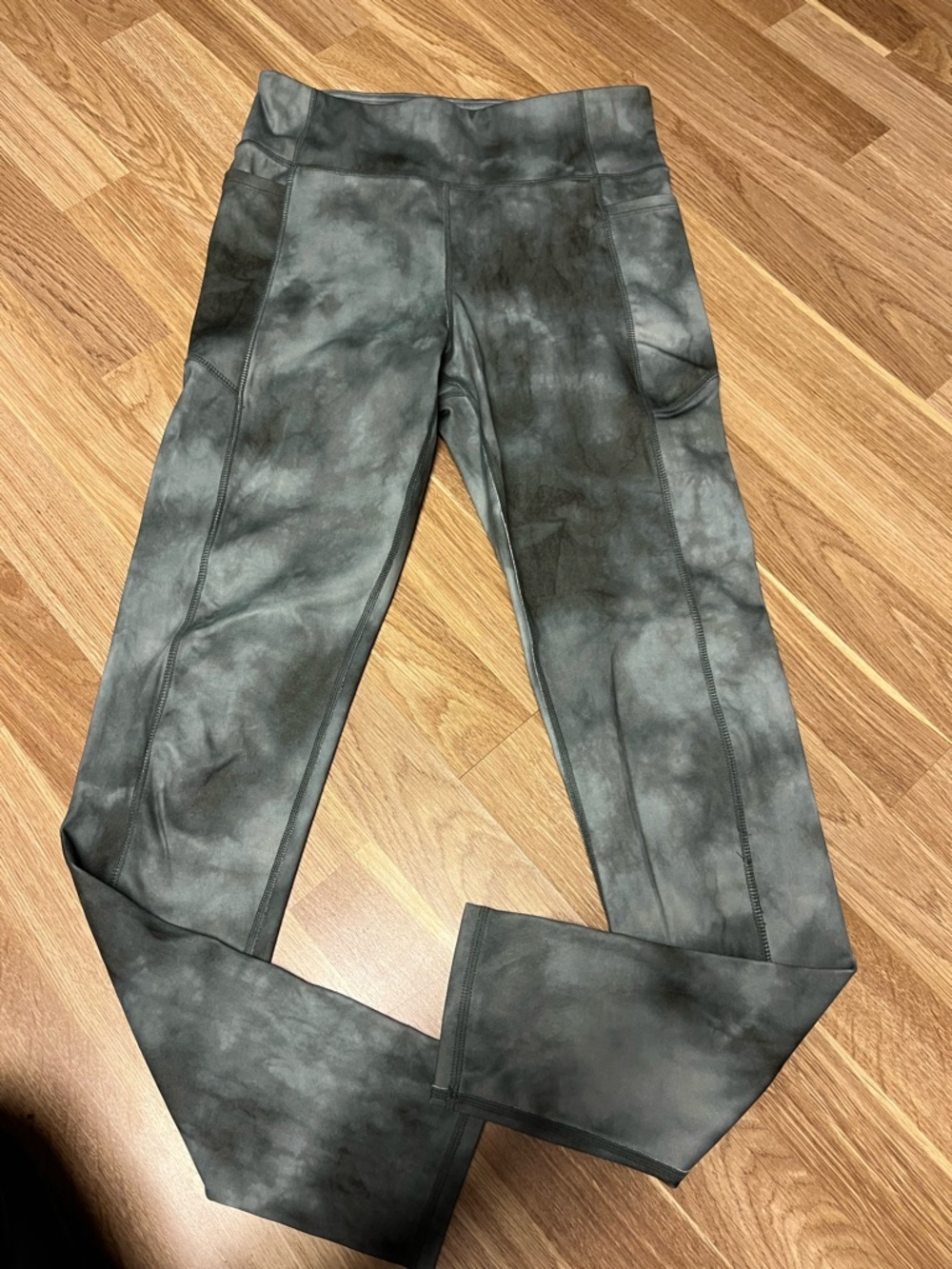 GAP Teen Green Gray Tie-Dye Leggings Waistband